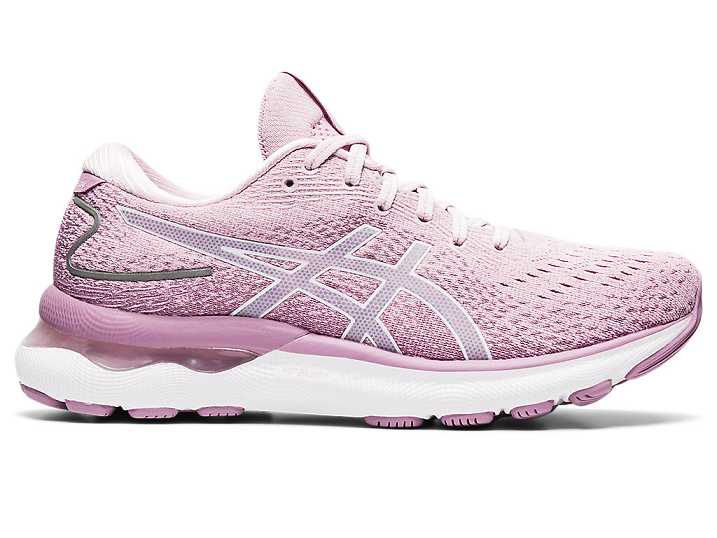 Women's Asics GEL-NIMBUS 24 Running Shoes Rose / White | Israel-7694301