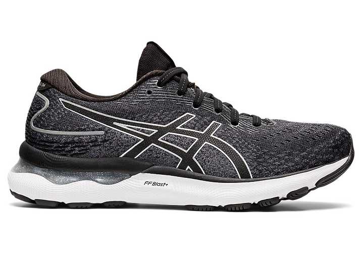 Women's Asics GEL-NIMBUS 24 WIDE Running Shoes Black / Silver | Israel-4526983