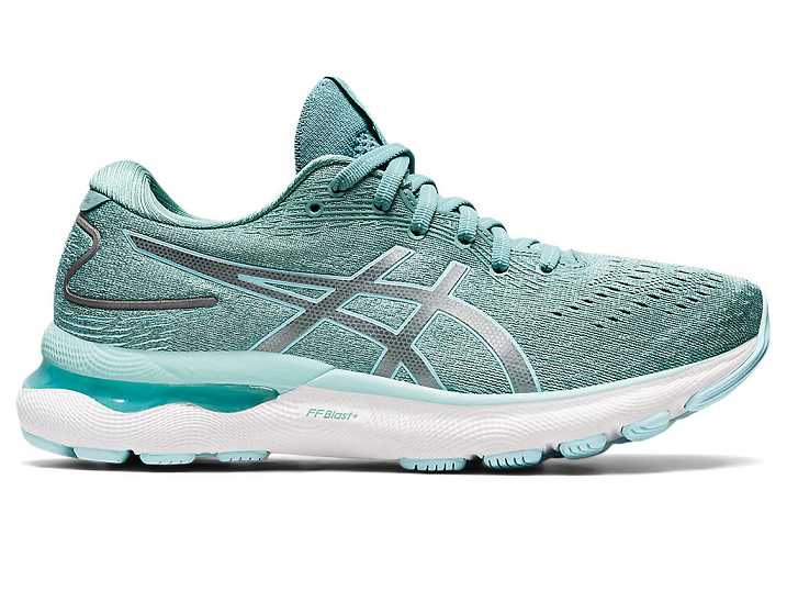 Women's Asics GEL-NIMBUS 24 WIDE Running Shoes Olive / Blue | Israel-5874310