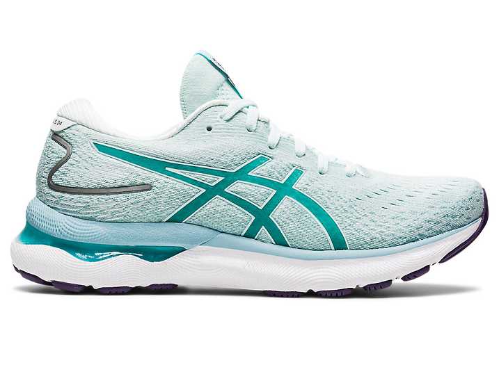 Women's Asics GEL-NIMBUS 24 WIDE Running Shoes Light Turquoise | Israel-8916435