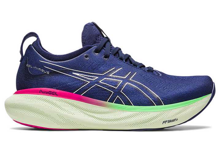 Women's Asics GEL-NIMBUS 25 Running Shoes Blue / Silver | Israel-2846730