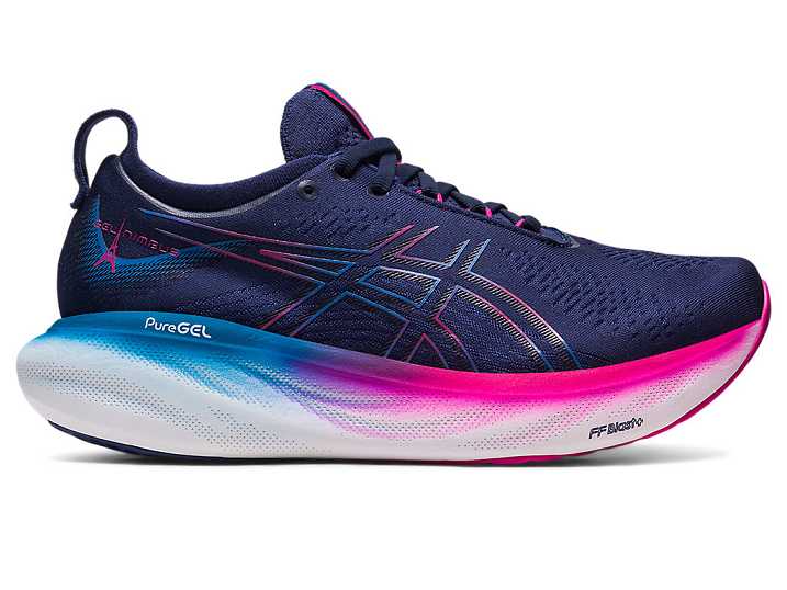 Women's Asics GEL-NIMBUS 25 Running Shoes Blue / Pink | Israel-7308295