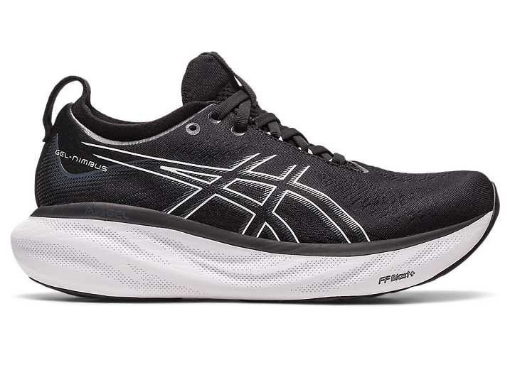 Women's Asics GEL-NIMBUS 25 WIDE Running Shoes Black / Silver | Israel-4536920