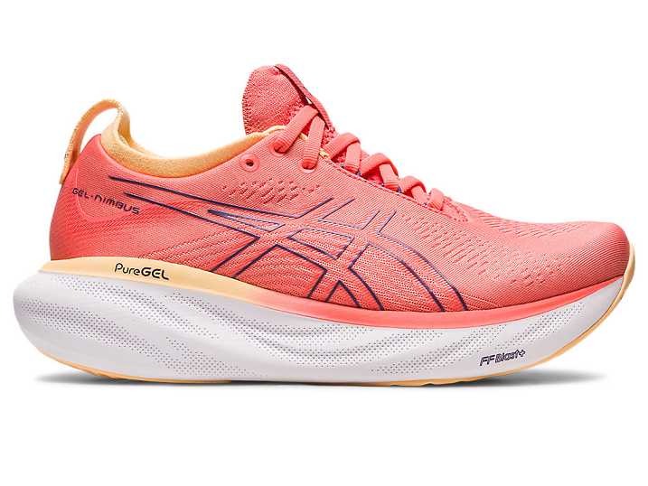 Women's Asics GEL-NIMBUS 25 WIDE Running Shoes Orange / Purple | Israel-5097431