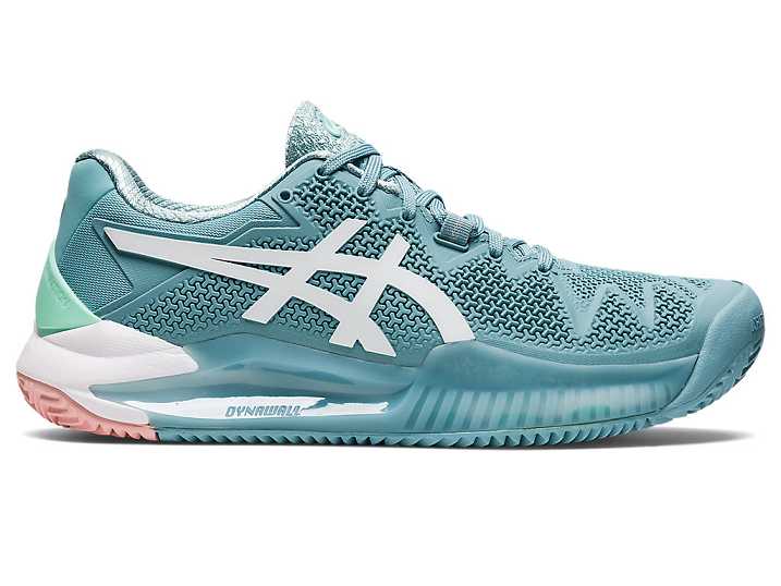 Women's Asics GEL-RESOLUTION 8 CLAY Tennis Shoes Blue / White | Israel-6471908