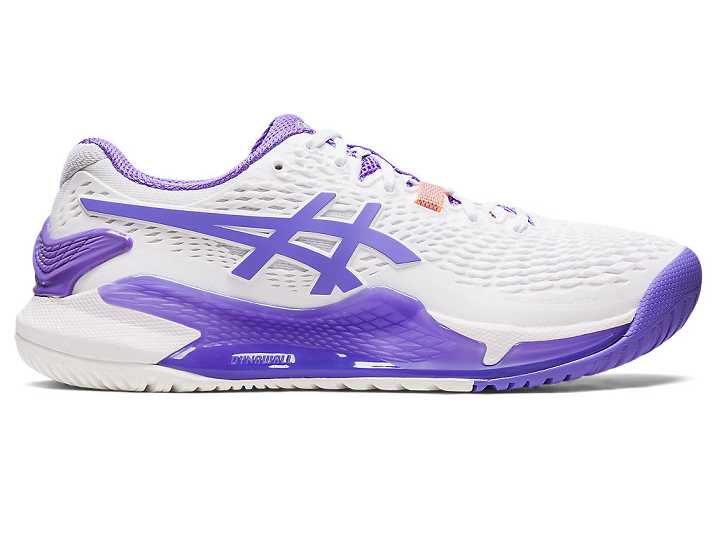Women's Asics GEL-RESOLUTION 9 Tennis Shoes White / Purple | Israel-1934580