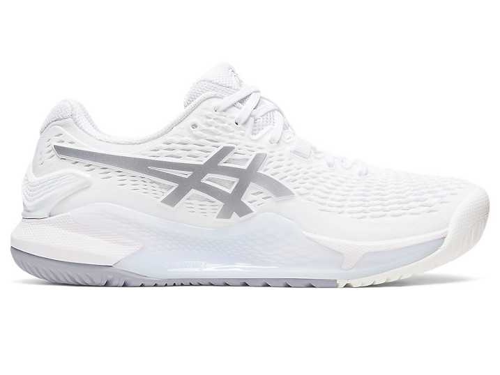 Women's Asics GEL-RESOLUTION 9 Tennis Shoes White / Silver | Israel-4368902