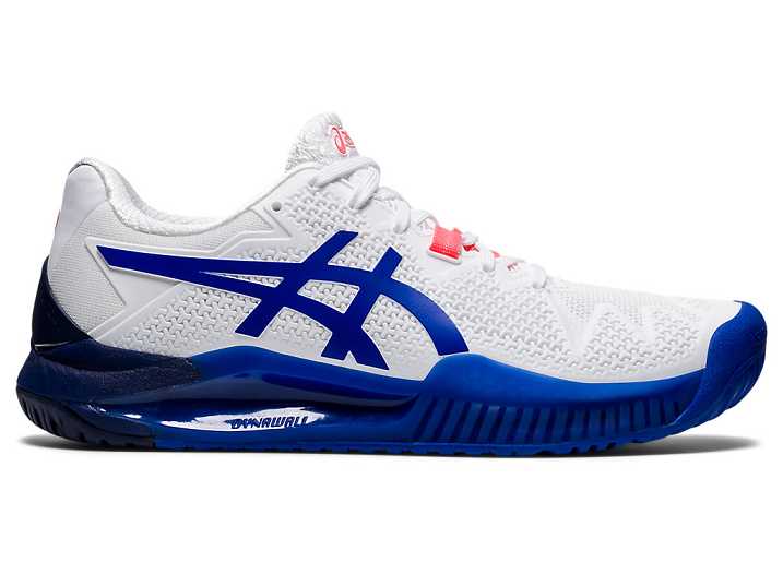 Women's Asics GEL-Resolution 8 Tennis Shoes White / Blue | Israel-1678590