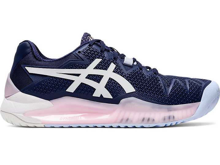 Women's Asics GEL-Resolution 8 Tennis Shoes Navy / White | Israel-2609734