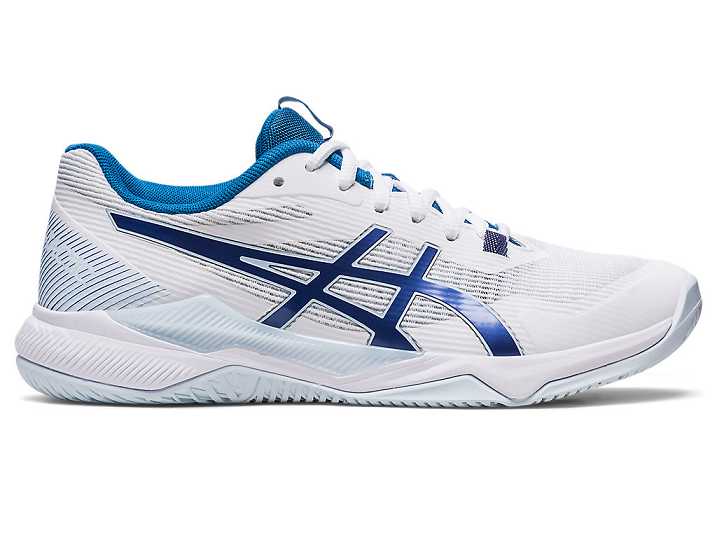 Women's Asics GEL-TACTIC Volleyball Shoes White / Indigo Blue | Israel-3486705
