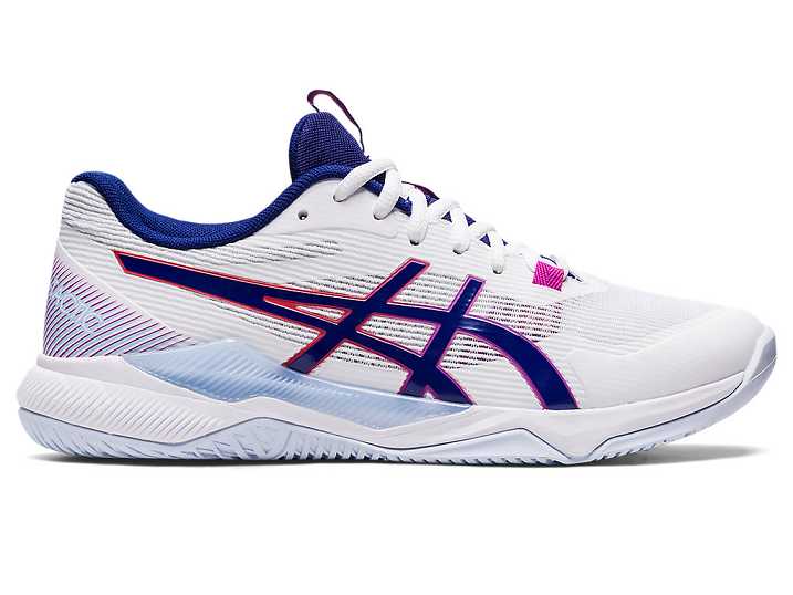 Women's Asics GEL-TACTIC Volleyball Shoes White / Blue | Israel-7213804