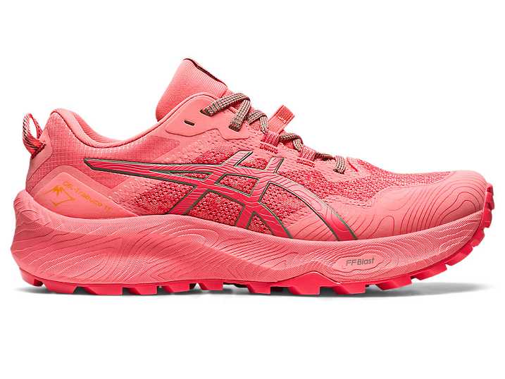 Women's Asics GEL-TRABUCO 11 Trail Running Shoes Pink Purple / Dark Green | Israel-7049326
