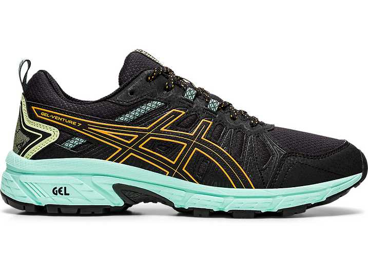 Women's Asics GEL-VENTURE 7 WIDE Trail Running Shoes Black / Orange | Israel-9580712