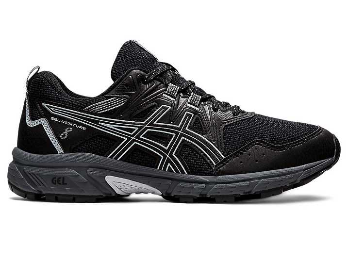 Women's Asics GEL-VENTURE 8 Trail Running Shoes Black / Grey | Israel-5249810