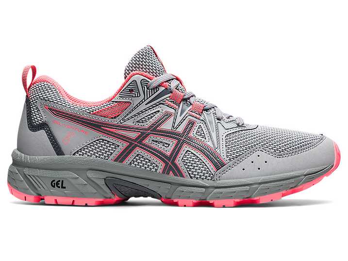 Women's Asics GEL-VENTURE 8 Trail Running Shoes Grey / Coral | Israel-6891305