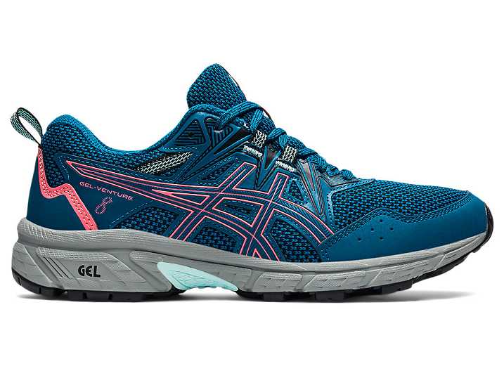 Women's Asics GEL-VENTURE 8 Trail Running Shoes Deep Turquoise / Coral | Israel-8379605