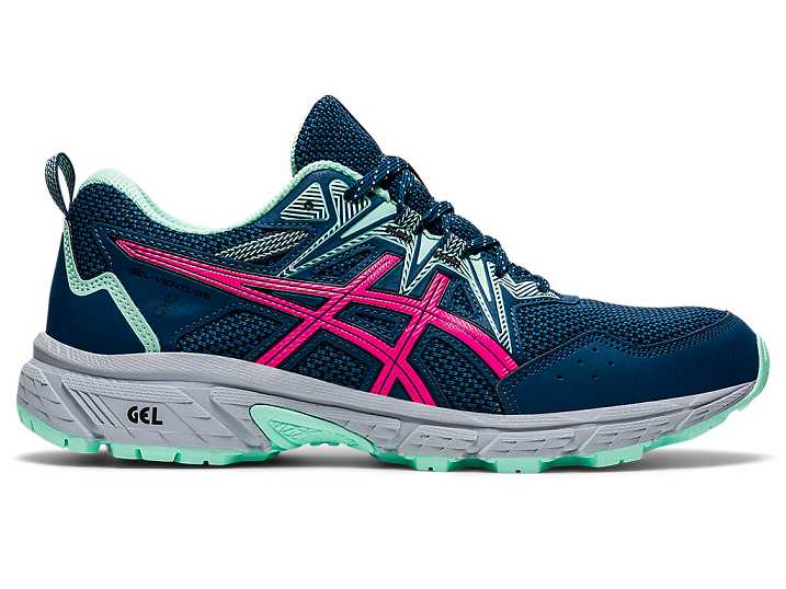 Women's Asics GEL-VENTURE 8 Trail Running Shoes Blue / Pink | Israel-8495207