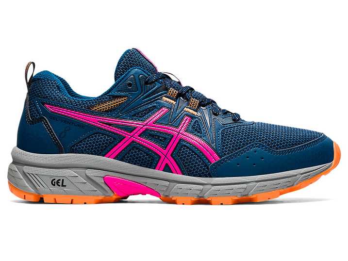 Women's Asics GEL-VENTURE 8 WIDE Trail Running Shoes Blue / Pink | Israel-3091562
