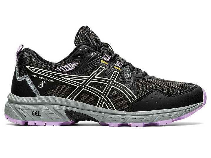 Women's Asics GEL-VENTURE 8 WIDE Trail Running Shoes Black / White | Israel-3249586