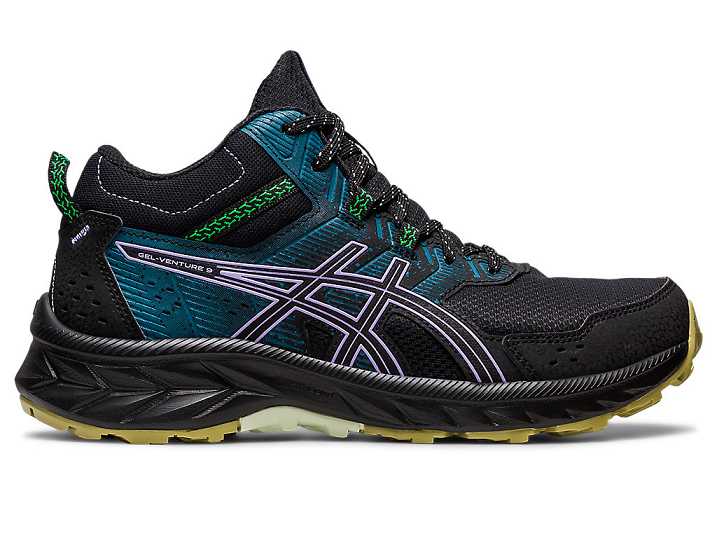 Women's Asics GEL-VENTURE 9 MT Trail Running Shoes Black / Purple | Israel-4563029