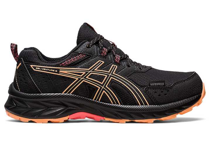 Women's Asics GEL-VENTURE 9 WATERPROOF Trail Running Shoes Black | Israel-9701268