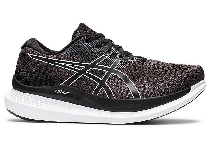 Women's Asics GLIDERIDE 3 WIDE Running Shoes Black / White | Israel-0231478