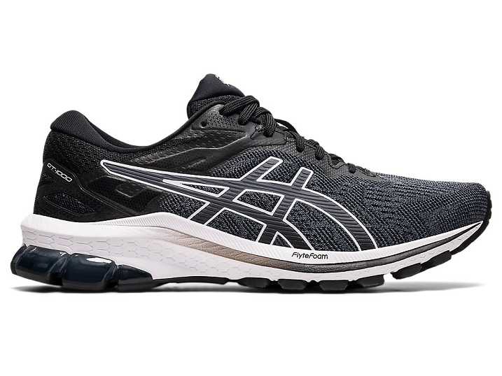 Women's Asics GT-1000 10 WIDE Walking Shoes Black / White | Israel-0628751