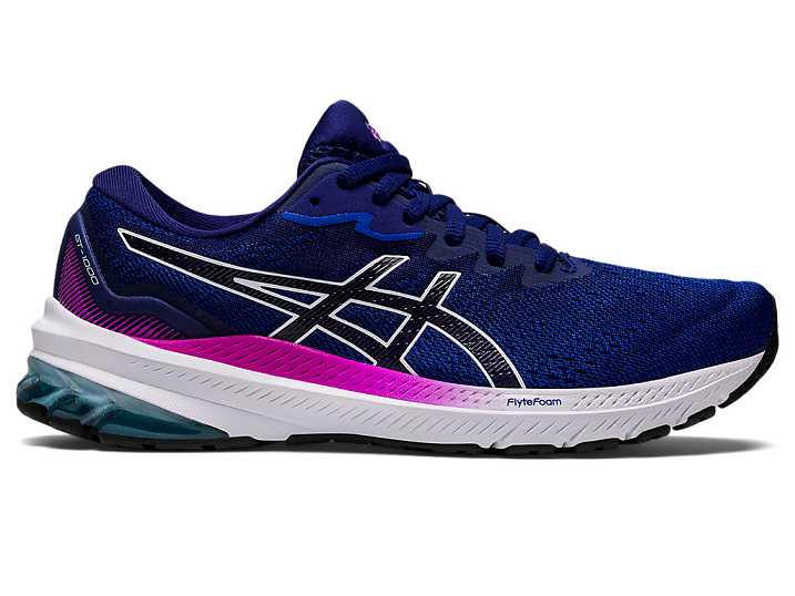 Women's Asics GT-1000 11 WIDE Running Shoes Blue | Israel-8356094