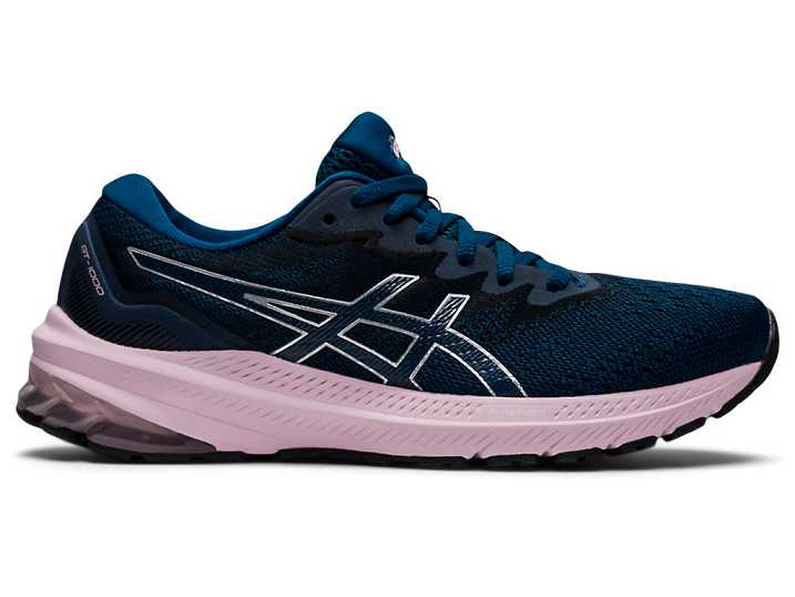 Women's Asics GT-1000 11 WIDE Walking Shoes Blue / Rose | Israel-5902846