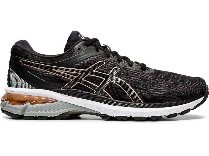 Women's Asics GT-2000 8 WIDE Running Shoes Black / Rose Gold | Israel-4860973