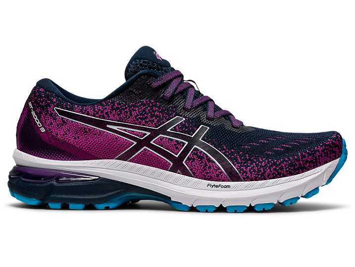 Women's Asics GT-2000 9 KNIT Running Shoes Blue / White | Israel-3864517