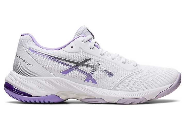 Women's Asics NETBURNER BALLISTIC FF 3 Volleyball Shoes White / Purple | Israel-2350796