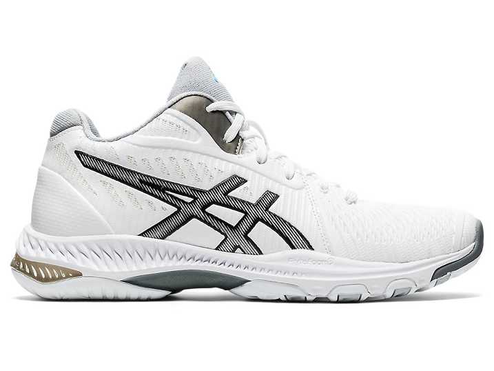 Women's Asics NETBURNER BALLISTIC FF MT 2 Volleyball Shoes White / Black | Israel-7342685