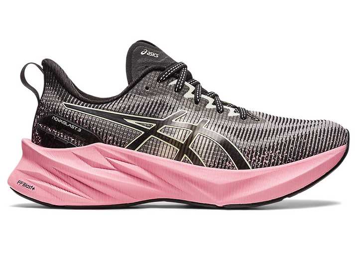 Women's Asics NOVABLAST 3 LE Running Shoes Black / pink | Israel-2586170