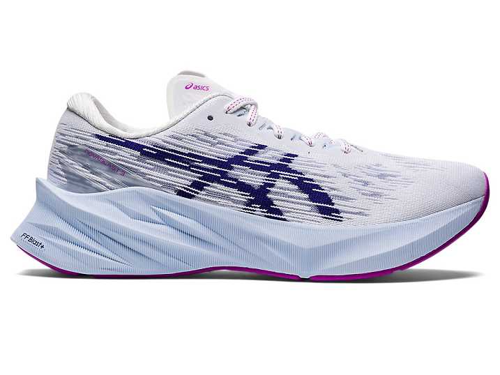 Women's Asics NOVABLAST 3 Running Shoes White / Blue | Israel-0123867