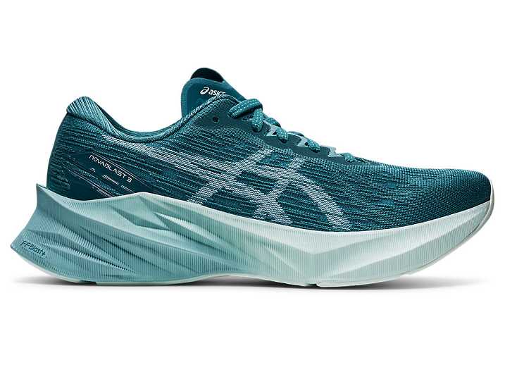 Women's Asics NOVABLAST 3 Running Shoes Deep Green / Blue | Israel-8372941