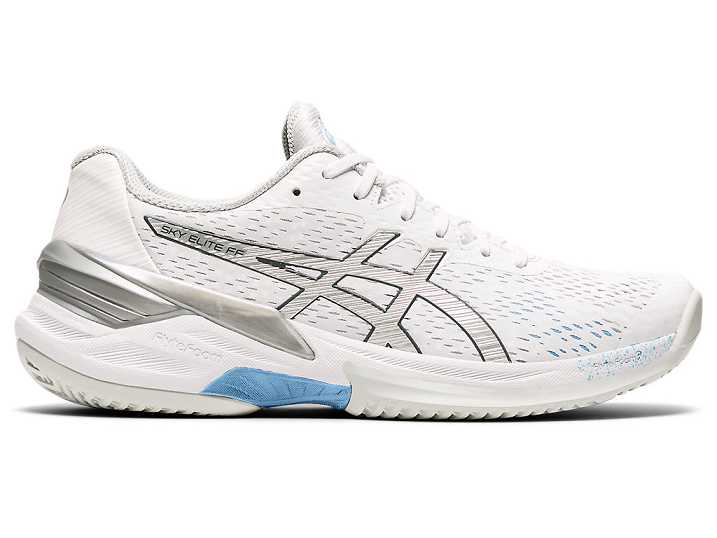 Women's Asics SKY ELITE FF Volleyball Shoes White / Silver | Israel-0143562