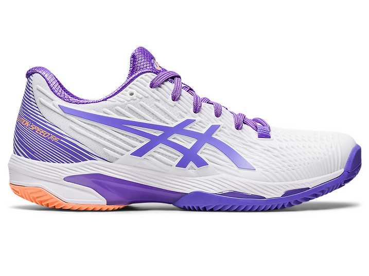 Women's Asics SOLUTION SPEED FF 2 CLAY Tennis Shoes White / Purple | Israel-8570291