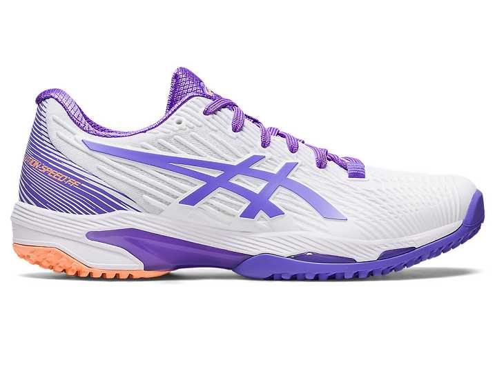 Women's Asics SOLUTION SPEED FF 2 OC Tennis Shoes White / Purple | Israel-1983460